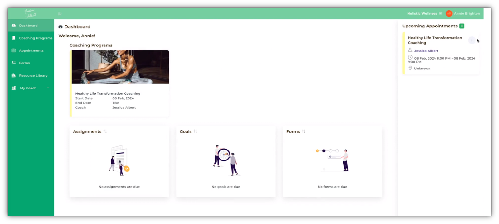CoachVantage’s client portal