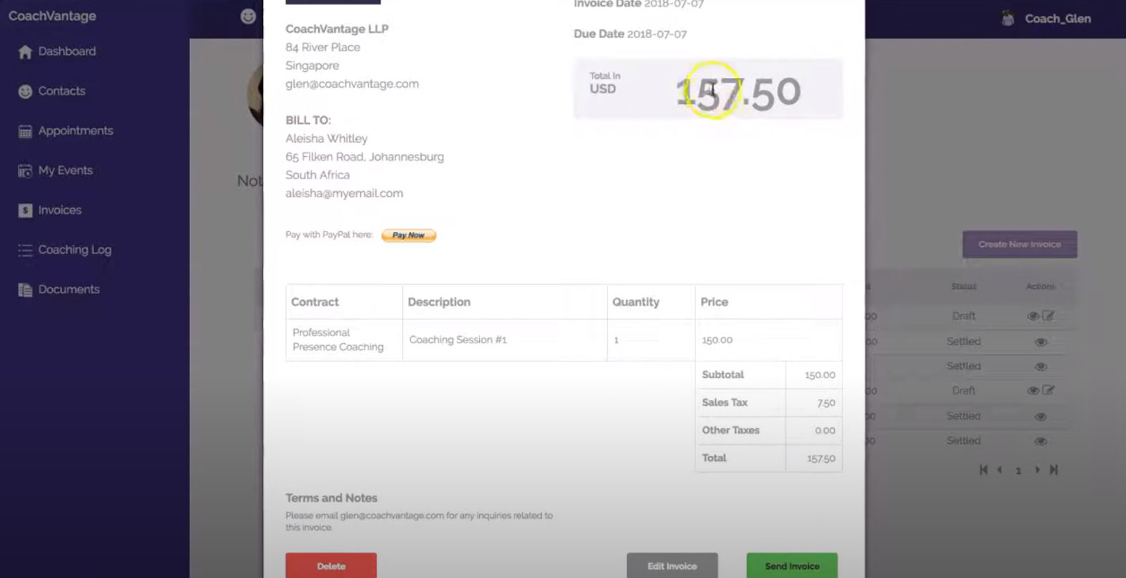 CoachVantatge automated scheduling feature