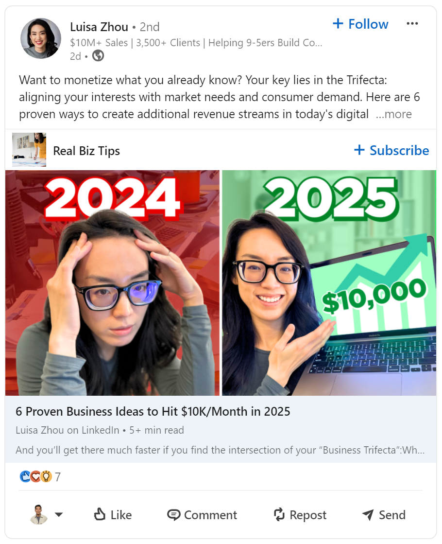 LinkedIn post by Luisa Zhou