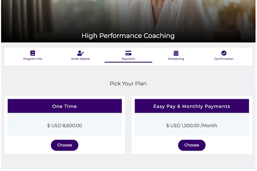 online payment for coaches